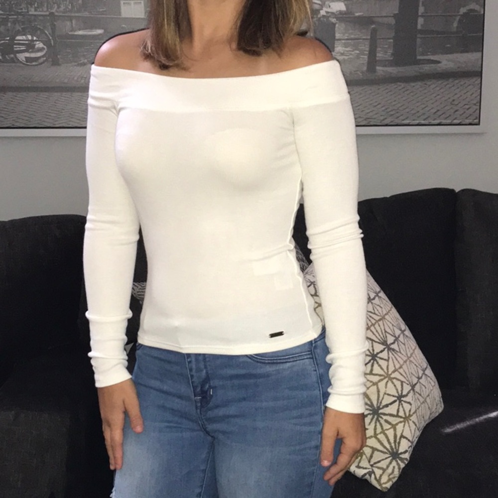 White off the shoulder shirt